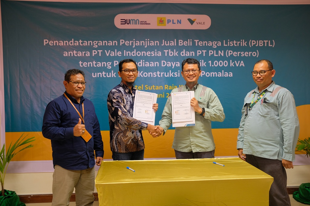 PT Vale Perkuat Kerja Sama PLN, Dukung Ketersediaan Daya Listrik pada Fase Konstruksi Blok Pomalaa