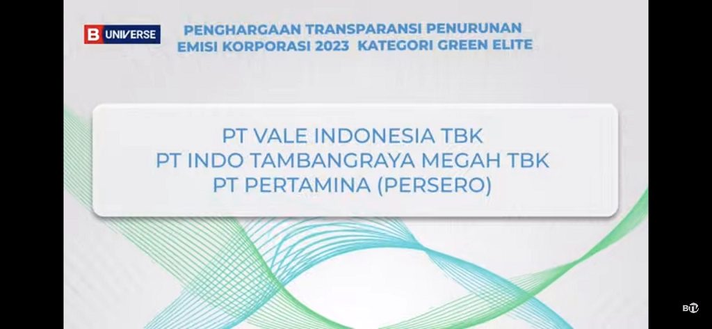 PT Vale Borong Dua Penghargaan di Ajang Penganugerahan Transparansi Emisi Korporasi 2023