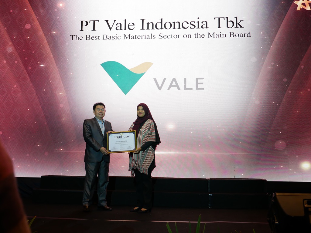 PT Vale Raih CSA Awards 2023  Kategori The Best Materials Sector on the Main Board