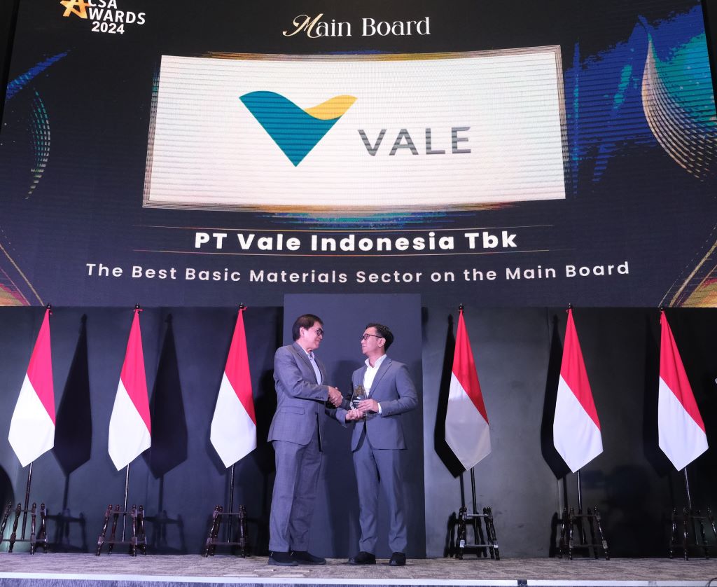 Bukti Keunggulan dalam Profitabilitas, Tata Kelola, dan Keberlanjutan, PT Vale Raih CSA Awards untuk Ketiga Kalinya