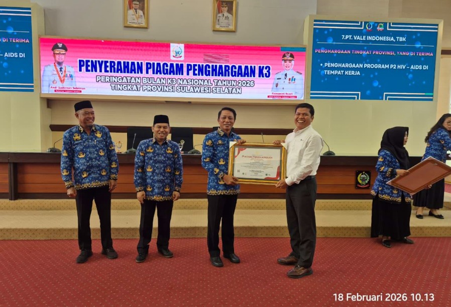 Consistently Advancing Workplace HIV/AIDS Prevention, PT Vale Earns Provincial OHS Award in South Sulawesi