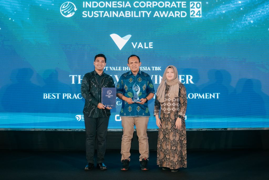 Terapkan Praktik Bisnis Berkelanjutan, PT Vale IGP Morowali Raih Penghargaan  Indonesia Corporate Sustainability Award 2024
